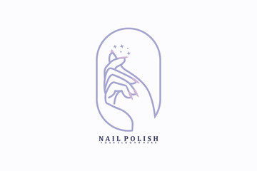 nail salon logo design vector with creative nail polish beauty