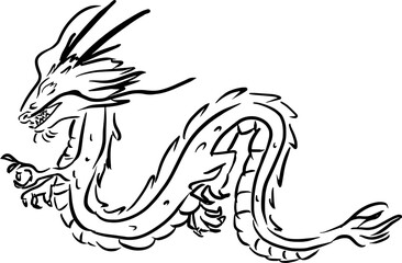 龍の線画イラスト