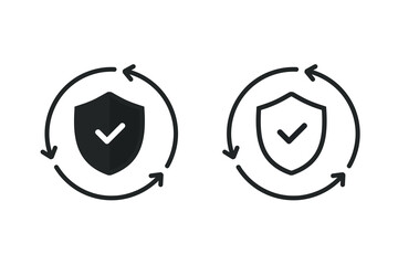 Protective shield sync. illustration vector