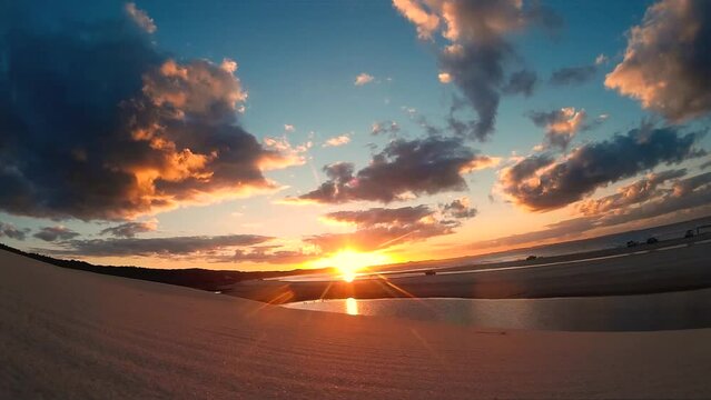 Fraser Island sanddune Australia sunset timelapse