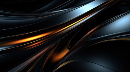Abstract background, black orange wave fluid background, wallpaper banner concept