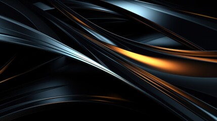 Abstract background, black orange wave fluid background, wallpaper banner concept