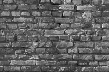 gray wall made of old brick close-up