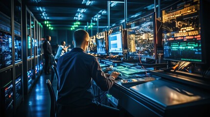 IT engineers in a data center, generative ai