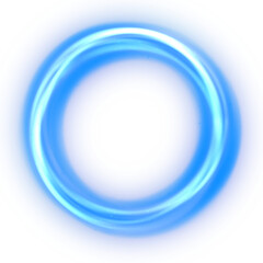 transparent blue neon line circle frame