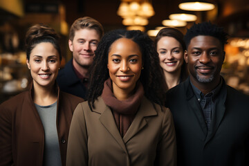 a group of people of different nationalities and smile