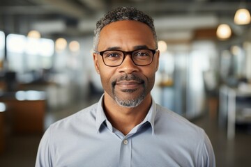 Male doctor or physician. Portrait with selective focus and copy space