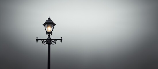 Lamppost that is colored black