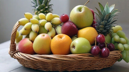 Naklejka na ściany i meble Fresh fruit in basket 