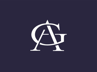 Monogram GA or AG logo is luxurious, mature and classic modern style. By combining the two letters in a unique, simple and eye-catching way. Suitable for initials, signatures, personal logos, fashion 