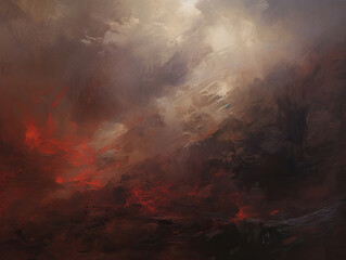 Expressive Crimson oil painting background