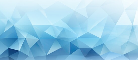 Illustration of a backdrop filled with light blue triangles and abstract geometric shapes - obrazy, fototapety, plakaty