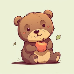 Obraz premium teddy bear with heart, made with generative AI