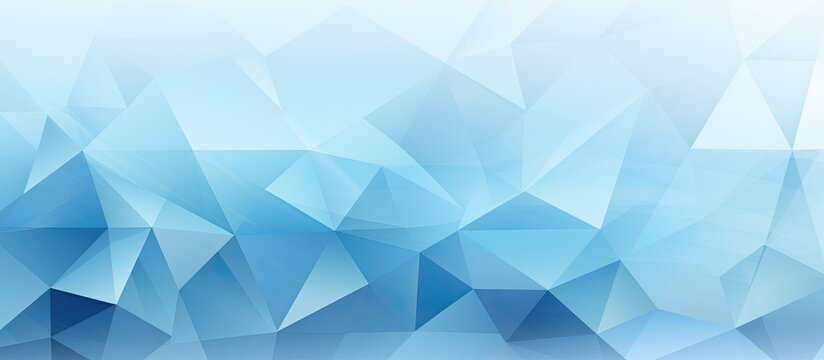 Illustration of a backdrop filled with light blue triangles and abstract geometric shapes