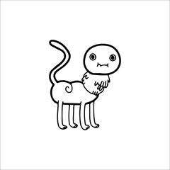 alien animal character vector illustration