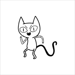 angry cat character vector illustration