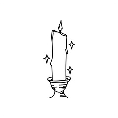 concept outline candle vector illustration