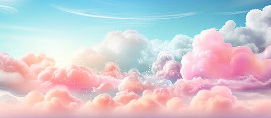 Pastel hued shades fill the sky displaying a combination of sunshine and clouds in the backdrop