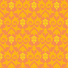 Seamless pattern with decorative floral elements for fabric and textile