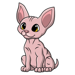 Cute sphinx cartoon on a white background