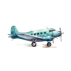 Fototapeta na wymiar Watercolor Airplane - 4000x4000px JPG