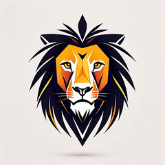Fototapeta premium Abstract colorful loin head logo design mascot logo 