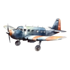 Fototapeta premium Watercolor Airplane - 4000x4000px JPG