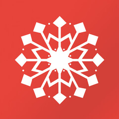 A snowflake made of basic geometric shapes. Flat clean illustration style