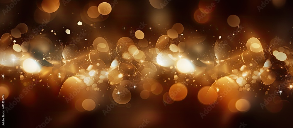 Poster illustration depicting a digitally created background with a defocused bokeh effect featuring shades