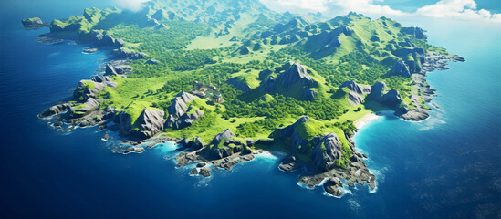 a view of a tropical island. AI generated