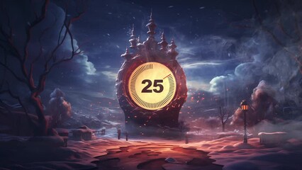 Christmas and New Years themed festive 30 second countdown clock for special events, promotions and celebrations. Highly detailed creative background and animated particles. Exceptional countdown.