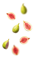 Fresh Figs Isolated on Transparent Background, High-Quality PNG with Depth of Field Effect
