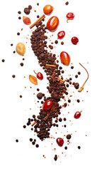 Pepper, Plums, Chili Image with Transparent Background, PNG - Spicy and Sweet, Fruit and Spice, Gourmet Ingredients