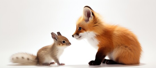 Obraz premium A hybrid creature made by combining a chipmunk and a red fox