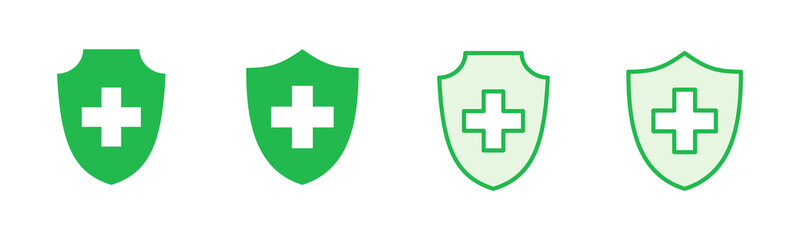 Health insurance icon set. Insurance health document icon