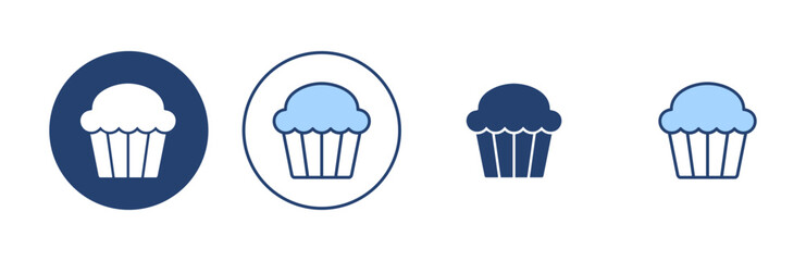 Cup cake icon vector. Cup cake sign and symbol