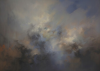 a painting of a sky filled with clouds. Expressive White oil painting background