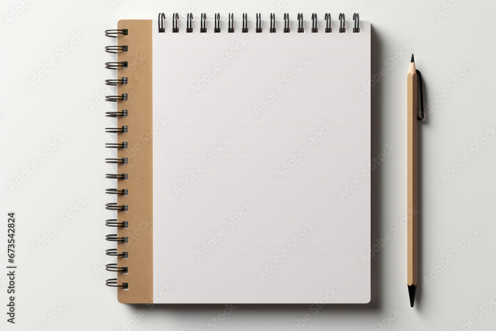 Poster a simple, unbranded notepad open to various custom note-taking or stationery concepts. generative ai