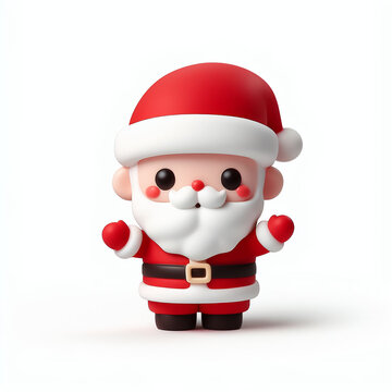 An image of a cute toy Santa Claus. Children's Christmas toy.
