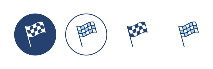 Racing flag icon vector. race flag sign and symbol.Checkered racing flag icon - obrazy, fototapety, plakaty