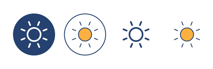 Sun icon vector. Brightness sign and symbol - obrazy, fototapety, plakaty