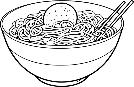 recommend clip art: Outline illustration of noodle for coloring page