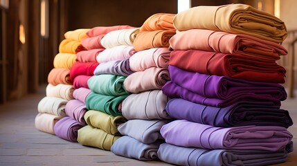 Fototapeta na wymiar pile of colorful fabrics