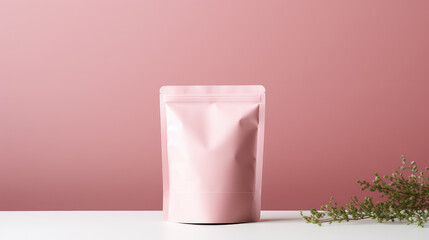 Blank tea bag design for tea bagging. Mockup template of loose leaf tea packaging. Copy space, minimal style.  - obrazy, fototapety, plakaty