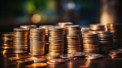 Money coin stack growing investment. Business Finance Save Money, target, aim, financial, currency, wealth, economy, saving, investment, growth, finance, insurance, inflation, generate by AI