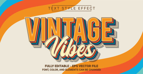 Editable Text Effect with Vintage Vibes Theme. Premium Graphic Vector Template.