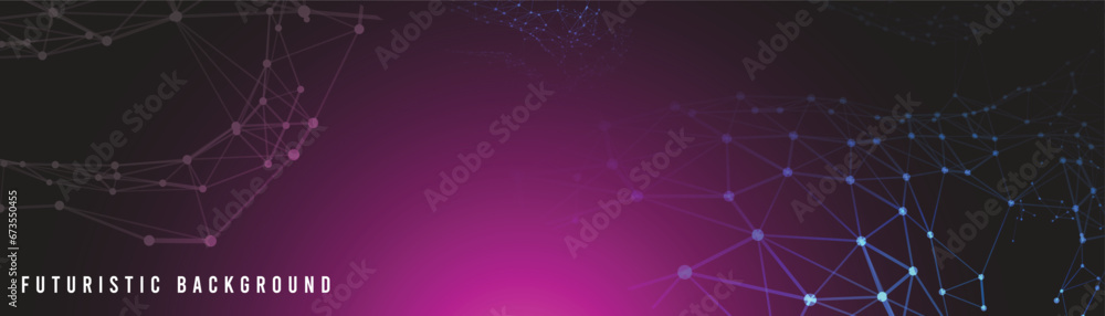 Poster background design of abstract digital technology with network connection lines. modern background de