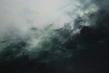 a painting of a black and white sky. Expressive Emerald color oil painting background