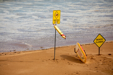 Beach Closed Dangerous Current