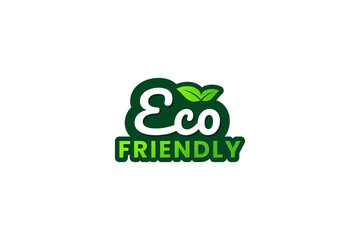 Eco Friendly logo or Eco Friendly label vector isolated. Best Eco Friendly logo for product packaging design, apps, websites, print design and more about Eco Friendly.